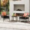 3-Piece Outdoor Patio Set Reclining PE Rattan Chairs with Cushions & Coffee Table, Adjustable Backrests, Mix Gray